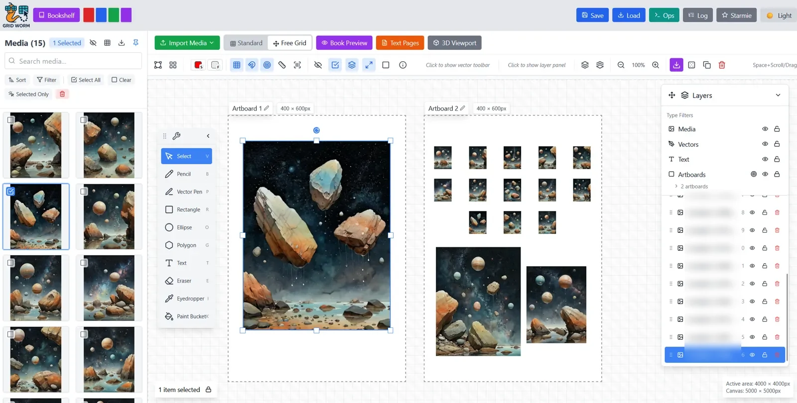 The free canvas: artboards and layers, now cut